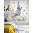 thumbnail image 3 of Easter Sheer Curtains 72 Inch Length 2 Panels for Living Room, Spring Rustic Botanical Floral Rabbit Eggs Leaves Voile Kitchen Curtain Set, Luxury Privacy Drapes Window Treatment for Bedroom, 3 of 7