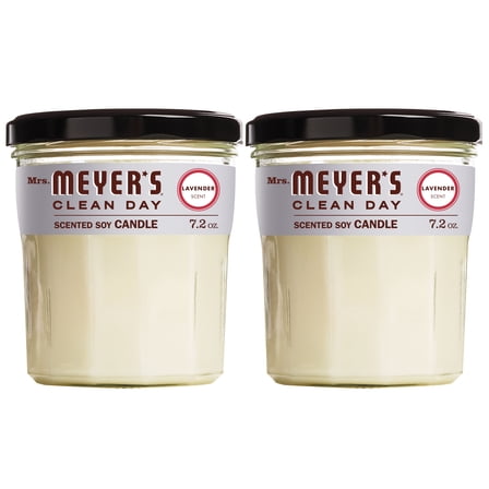 Mrs. Meyer’s Clean Day Scented Soy Candle, Lavender, Candle, 7.2 ounce (Pack of 2)