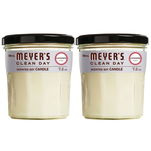 Mrs. Meyer’s Clean Day Scented Soy Candle, Lavender, Candle, 7.2 ounce (Pack of 2)