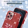 thumbnail image 3 of Compatible with iPhone 12 Pro Max Case Luxury Shiny Plating Cute 3D Bow Tie Butterfly Pattern Glitter Cover Shockproof Camera Protection Bling Case for iPhone 12 Pro Max Women Girls-Red, 3 of 13