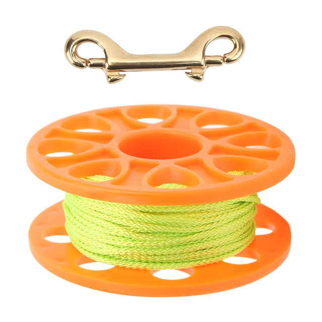 Dive Reel, Fluorescent Green Line Copper Hook 4 Color Diving Reels For Cave Diving Orange
