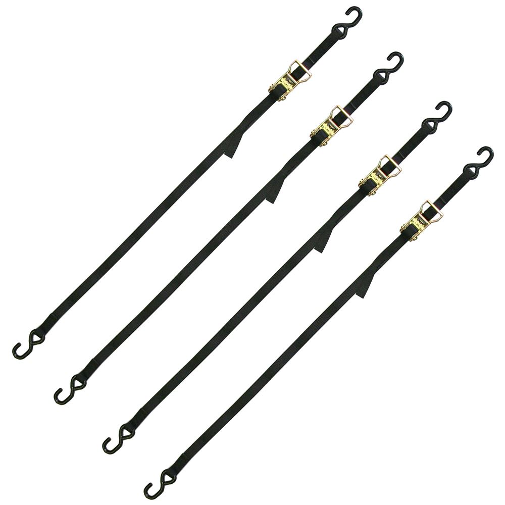 72" Black Wheelchair Scooter Carrier Ratchet Tiedown strap set