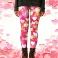 thumbnail image 7 of Hvot&aat Women's Heart Printed High Waist Leggings Valentines Day Stretchy Yoga Leisurely Pants, 7 of 7