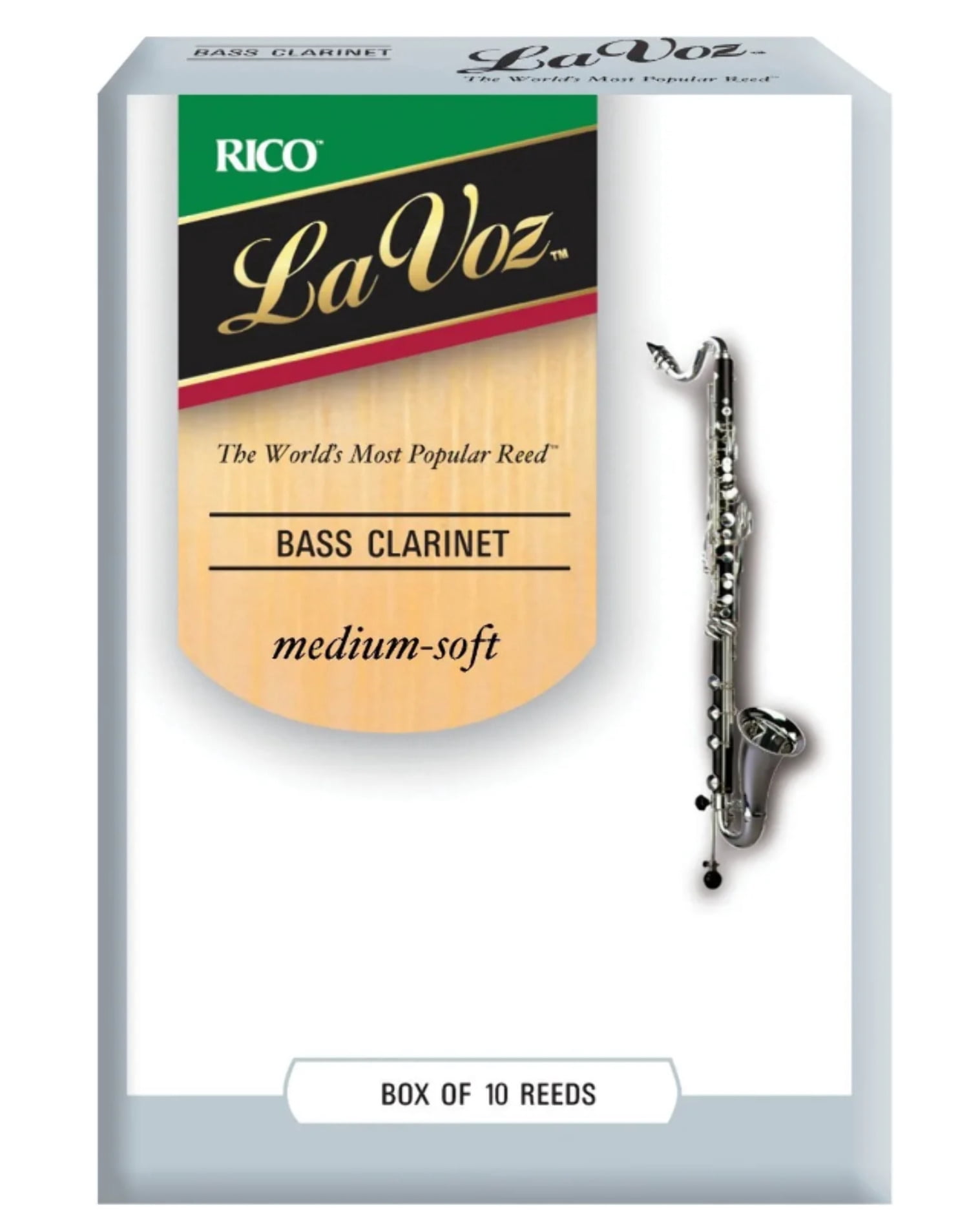 La Voz Bass Clarinet Reeds, Strength Hard, 10-pack