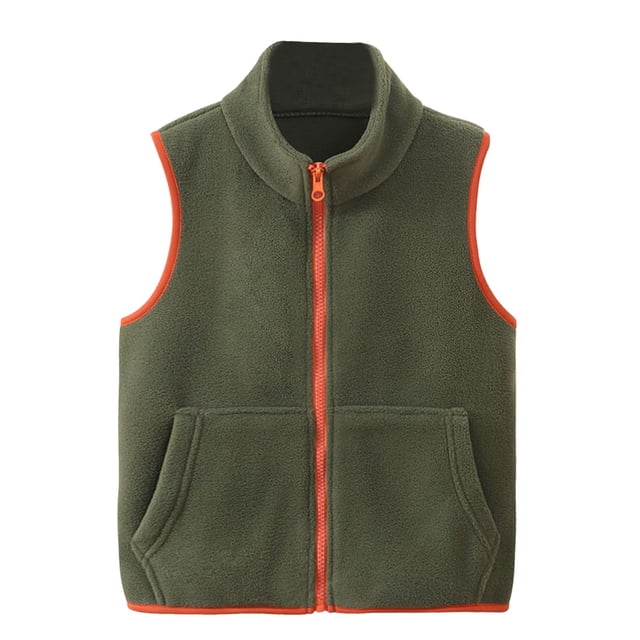Vest for Boys, Childrens Solid Color Nylon Long Sleeves Round Neck
