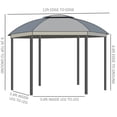 thumbnail image 3 of Spaco 144x144 Inch Round Outdoor Gazebo, Patio Dome Gazebo Canopy Shelter with Double Roof, Netting Sidewalls and Curtains, Zippered Doors Grey AS, Easy Up Screened Canopy, 3 of 6