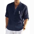 thumbnail image 3 of Camisetas de manga larga holgadas de algodón y lino de alta calidad para hombre, ropa informal de verano con estampado de kárate Kyokushin, moda 2023, 3 of 5