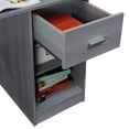 thumbnail image 6 of Techni Office Solutions 40.5" Gray Unique Techni Mobili Modern Office Desk with Hutch, 6 of 8