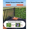 thumbnail image 2 of VEVOR Expandable Fence Privacy Screen, 25.5 x 122 in Expand Artificial Plant Wall, Realistic Artificial Ivy Panel with 50 Zip Ties, Decorative Faux Greenery Backdrop Hedges for Balcony Patio Outdoor, 2 of 9