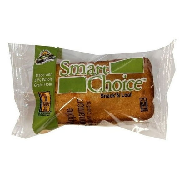 Smart Choice Wholegrain Apple Cinnamon Snack N Loaves, 2 Ounce -- 72 per case.
