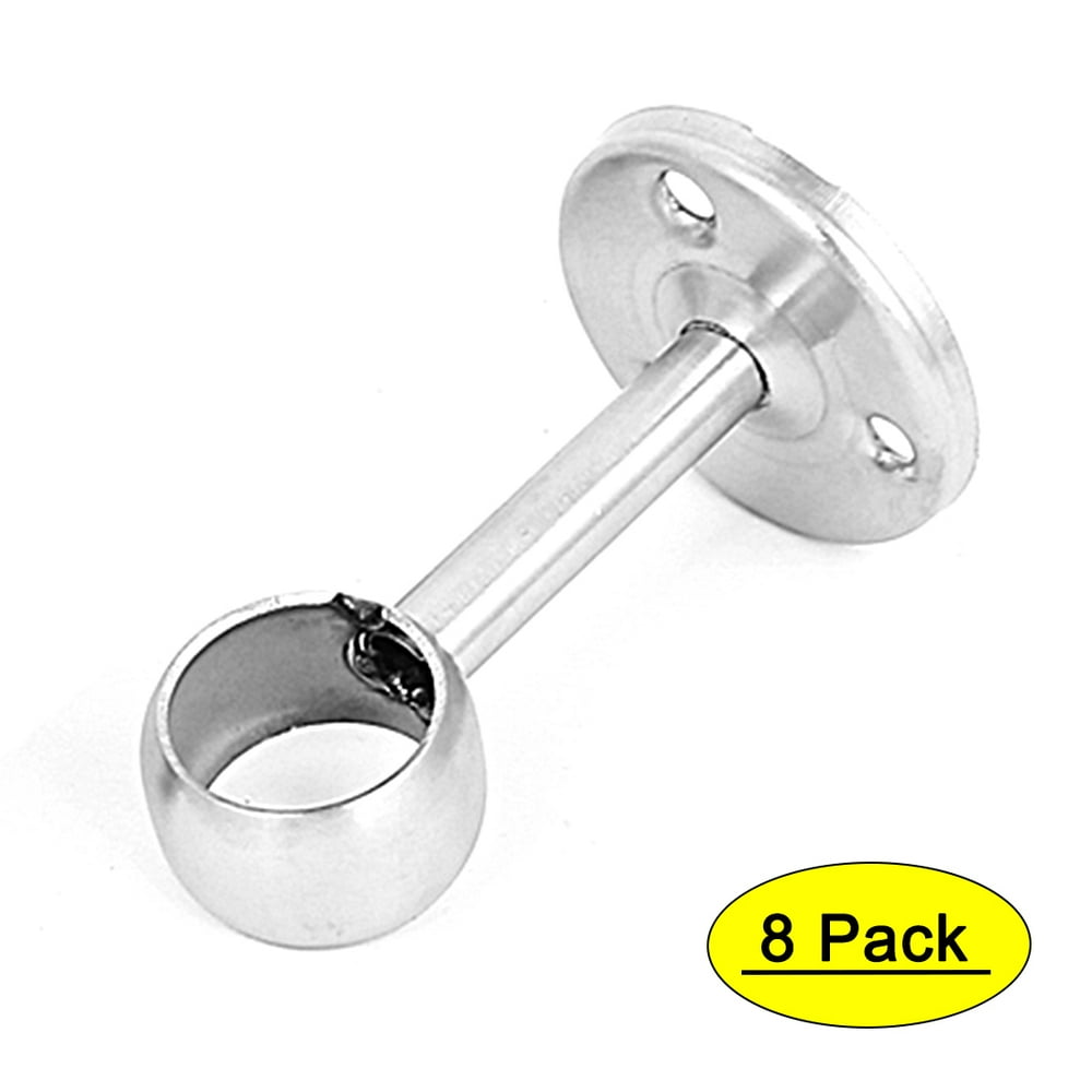 Unique Bargains 8pcs 19mm Dia Wall Mounted Closet Pipe Rod Lever Center