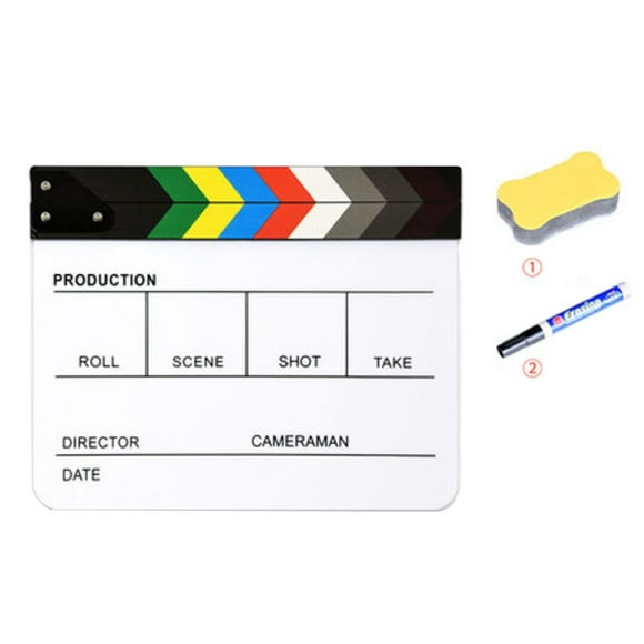 Accessoire de Réalisateur de Film Acrylique Clapboard Ardoise Studio d'Action Caméra Photographie Vidéo Ardoiseboard-version Anglaise