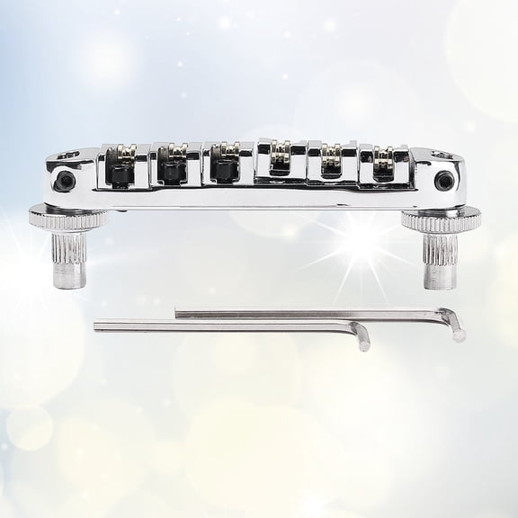 Soimiss Guitar Parts and Accessories GA108A Roller Saddle Locking Bridge Metal 1 Set Silver