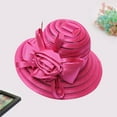 thumbnail image 3 of Outfmvch Cloche Hats Church Hats Bowler Hat Women Hat for Women Tea Party Hats Floppy Sun Hats for Women Summer Hat Hot Pink One Size, 3 of 3