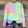 thumbnail image 4 of Odeerbi 1-12Y Toddler Girls Tie-dye Sweatshirt Oversized Crewneck Sweatshirt Kids Fashion Long Sleeve Pullover Tops Baby Clothes Green, 4 of 5