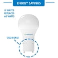 thumbnail image 3 of Viribright 60-Watt Equivalent A19 GU24 Dimmable LED Light Bulb, 2700K Warm White (6-Pack), 3 of 8