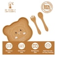 thumbnail image 3 of Baby Silicone Feeder Set, BabyX 3-pcs Jungle Wildlife-themed Baby Plate with Suction, Spoon and Fork for Babies Toddler Kids, BPA-Free, Baby Utensils Feeding Supplies, Microwave and Dishwasher Safe, 3 of 8