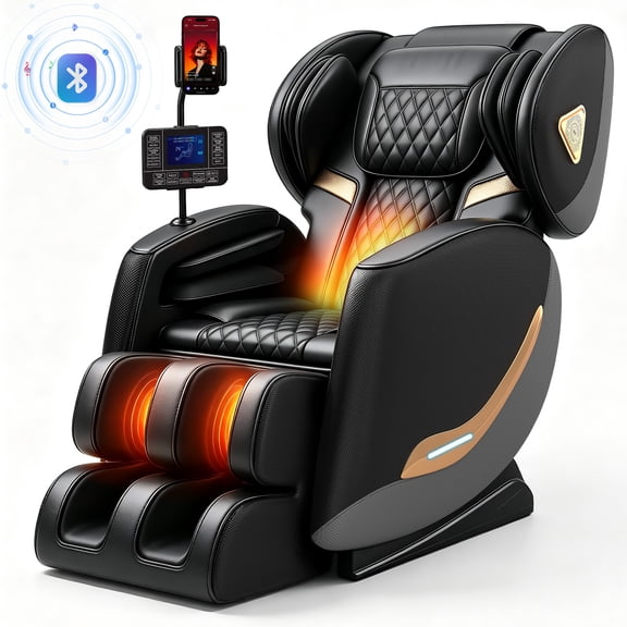 Massage Chairs Full Body, Zero Gravity Massage Chairs with 10 Fix Rollers, Upgraded 3D Airbags, Foot Massage, Home Relaxation Recliner with Massage