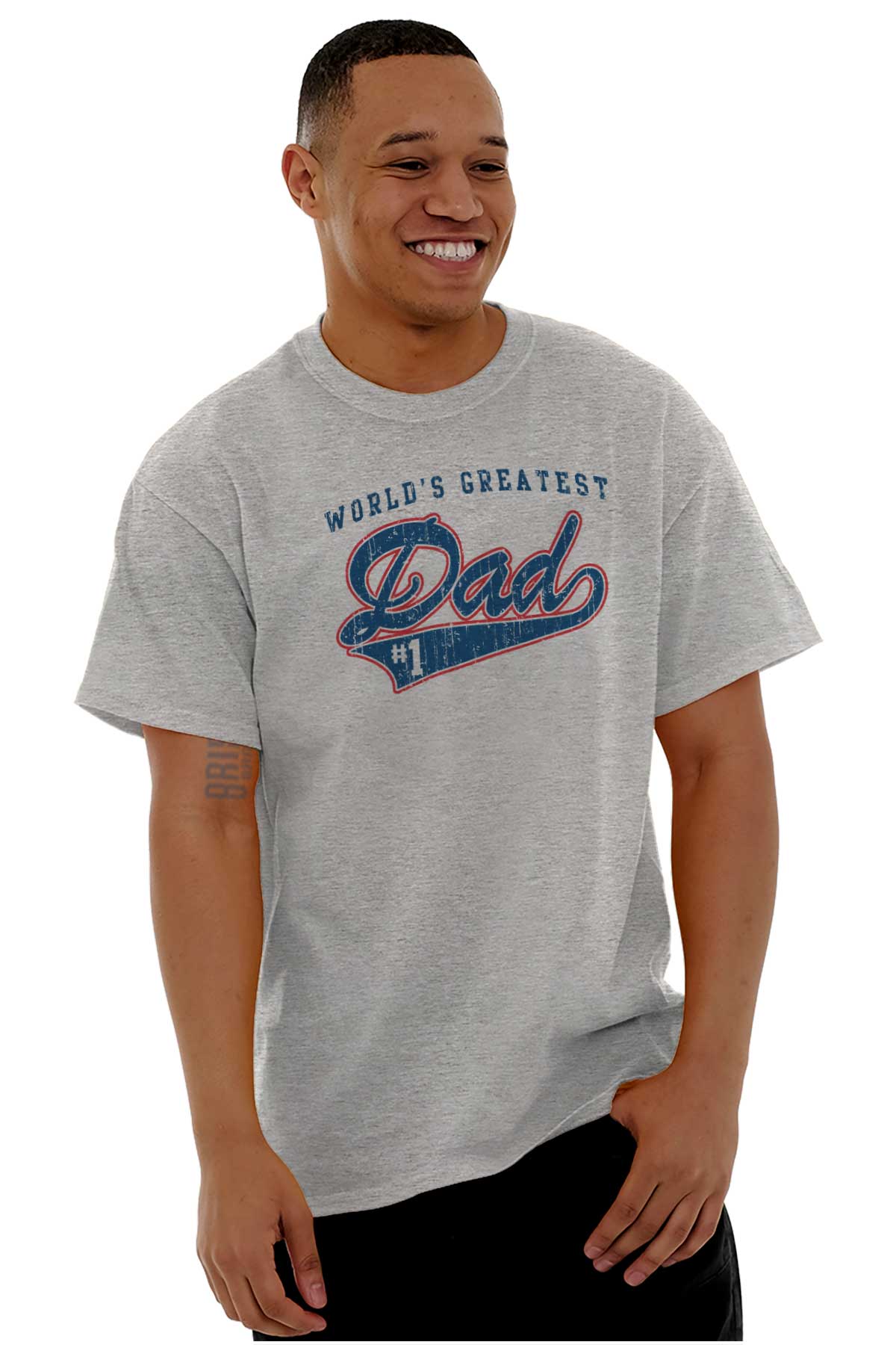 World's Greatest Dad Number 1 Father Men's Graphic T Shirt Tees Brisco Brands S - image 4 of 5