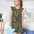 thumbnail image 4 of Balery Green Snake Skin Camisón de princesa para niñas, pijama de algodón con mangas abullonadas, suave y bonito.-X-Large, 4 of 6