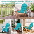 thumbnail image 6 of YEERSWAG Outdoor Adirondack Chair Cushions 43x20, Non-Slip Water Resistant High Back Patio Rocking Chair Pad with Ties,Lake Bule, 6 of 10