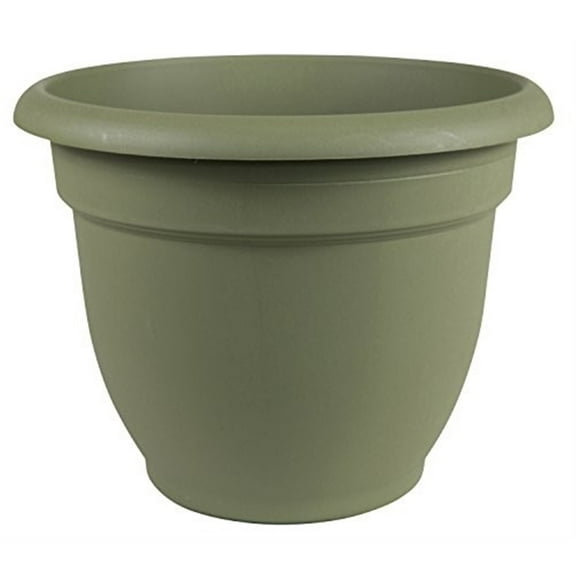 Bloem Flower Pot/Planter Ariana with Self-Watering Grid, Thyme Green, 10 Inches