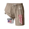 thumbnail image 3 of Oiyii Boys 4Th of July Swim Trunks with Compression Liner Summer Beach Shorts, Sizes 5-14, 3 of 3
