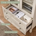 thumbnail image 3 of SinCiDo Arched Kitchen Pantry Storage Cabinet, 71" Tall Wood Pantry Shelves with 2 Doors & 2 Large Drawers for Dining Room Living Room, 3 of 7