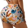 thumbnail image 2 of Sigee Cute Chickens Print Women's High Waist Workout Shorts - Squat Proof, Tummy Control, Yoga and Gym Activewear-, 2 of 9