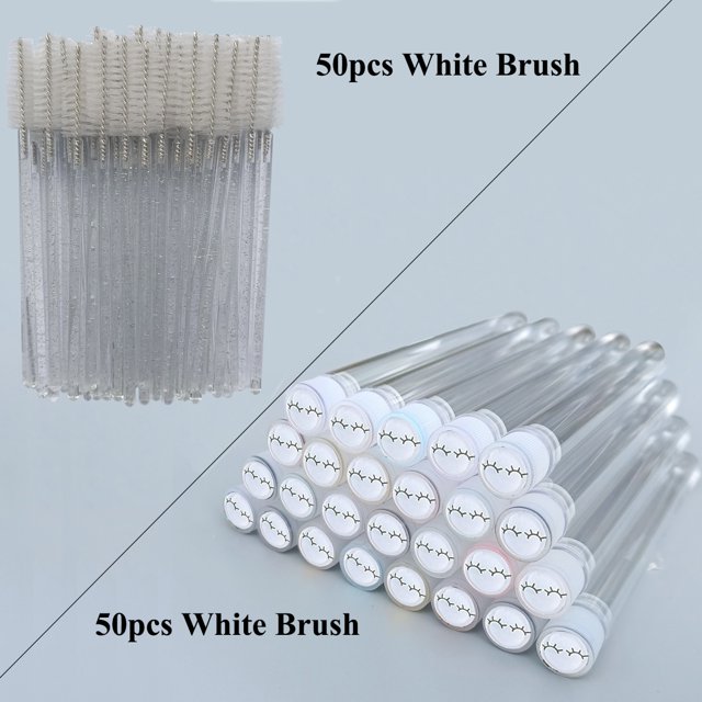 50 Uds tubo de cepillo de pestañas reutilizable cepillo de pestañas cepillo de cejas taladro de resina varita de rímel reemplazable cepillos a prueba de polvo Tan Jianjun unisex