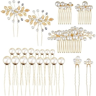 Pearl Hair Clips for Women - 12 Pack of Pearl Barrettes -Beautiful