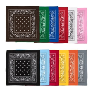 Bioworld Lightweight Multicolored 22"x22" 12-Pack Bandana Set