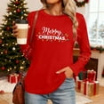 thumbnail image 6 of HOMBOM Womens Shirts Red Outfits Ugly Long Sleeve Snowflakes Crewneck Xmas T Shirts for Women Christmas, 6 of 9