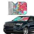 thumbnail image 3 of Kdxio Cartoon Map Of Europe Print Front Windshield Sun Shade,Folding Auto Sunshade for Car Truck SUV-Medium, 3 of 7