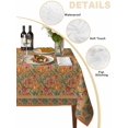 thumbnail image 5 of Brown Red Floral Boho Suqare Tablecloth - 60 x 60 Inch, Vintage Ethnic Tribe Abstract Art Waterproof & StainResistant Tablecloth, Washable Oil-proof Table Cover for Dining/Party/Wedding/Buffet, 5 of 9