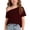 Wine 1, variant on HAiming Girls Tops off the Shoulder Short Sleeve Striped Color Block T Shirts Loose Casual Fashion Tee Summer Vacation Workout Blouses