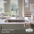thumbnail image 2 of Moen Essie Chrome Single Handle Pull-Down Sprayer Kitchen Faucet with Soap Dispenser, Reflex and Power Clean Technology, 2 of 6