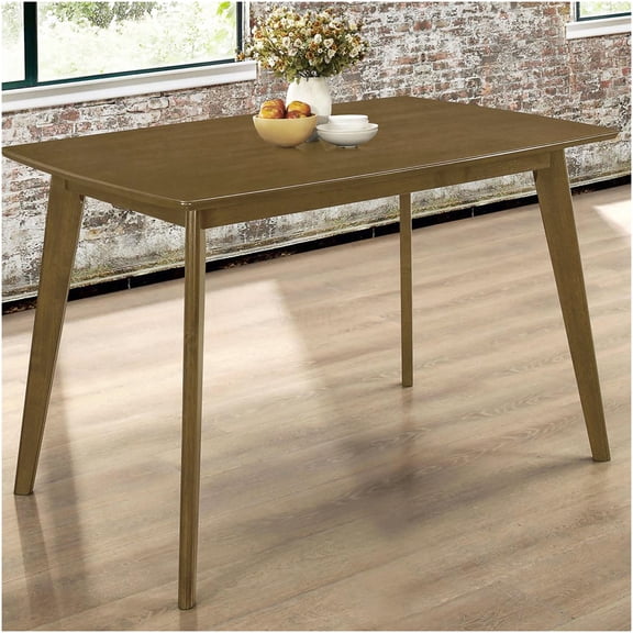 Chestnut Brown Retro Dining Table, Angled Leg Design for Mid-Century Style