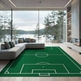 thumbnail image 2 of ODIKA 8'x10' Washable Area Rug Field Stadium Lines Center Circle Durable Interactive Football Soccer Refined for Dining Room, Large Office, Lounge, Non-Slip Chair-Friendly Mat, 2 of 7
