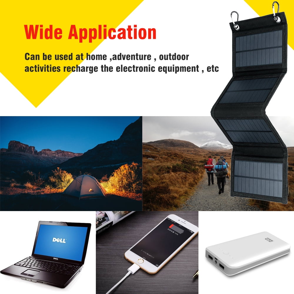 DFITO 80 Watts 10 Volts Monocrystalline Solar Panel Foldable USB Solar Panel Power Bank for Camping Hiking