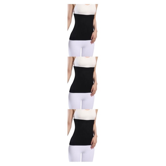 Vogacara Manténgase cómodo y apoyado Cintura elástica Soporte de espalda para dolores y dolores Cintura Calentador Banda espesar negro XL Type1 NO1