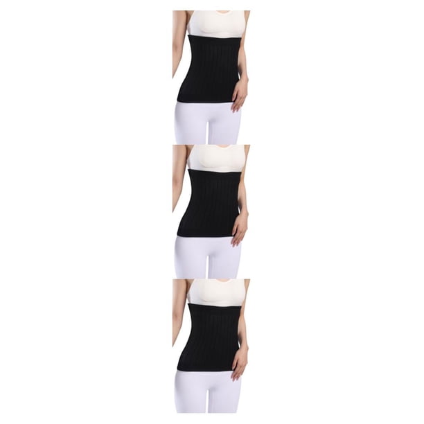 Vogacara Manténgase cómodo y apoyado Cintura elástica Soporte de espalda para dolores y dolores Cintura Calentador Banda espesar negro XL Type1 NO1