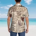 thumbnail image 4 of Balery Abstract Coffee Pattern With Letters Print Men's Hawaiian Shirts Short Sleeve Beach Shirt Relaxed Fit Vacation Button Down Shirts,XX-Large, 4 of 7