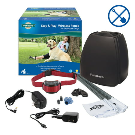 PetSafe Stay & Play Wireless Fence for Stubborn Dogs 5 lbs. and Up, Covers 3/4-Acre Yard