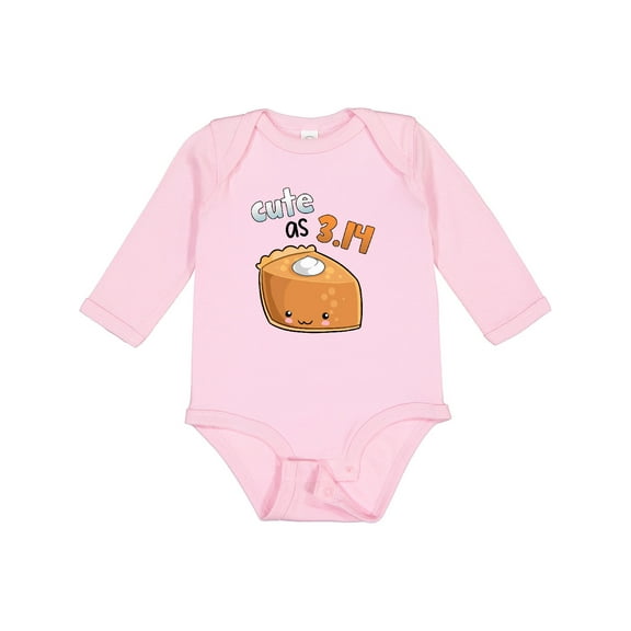 Inktastic Cute As 3.14 Pi Day Pumpkin Pie Pun Boys or Girls Long Sleeve Baby Bodysuit
