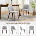 thumbnail image 2 of QinaQin Set de 2 sillas de comedor modernas tapizadas, asiento ergonómico acolchado, patas de madera resistentes y tela tipo lino para cocina o comedor, 2 of 7