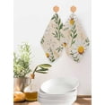 thumbnail image 2 of Spring Daisy Kitchen Dish Towels for Drying Dishes Set of 3, Country Watercolor Flower Leaf Plant Waffle Weave Microfiber Hand Tea Bathroom Towels Quick Dry & Absorbent Towel 12x12, 2 of 7
