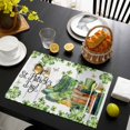 thumbnail image 3 of St. Patrick's Day Placemats Set of 4, Lucky Shamrocks Boots Books Green Plants Placemats for Dining Table, Place Mats for Kitchen Tabletop, Waterproof Wipeable Dining Table Mats Set, 3 of 9