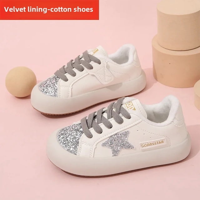Zapatillas de deporte informales para niños, zapatos de tablero de cinco estrellas para mujer, ligeros y versátiles, color blanco, primavera y otoño, 2024