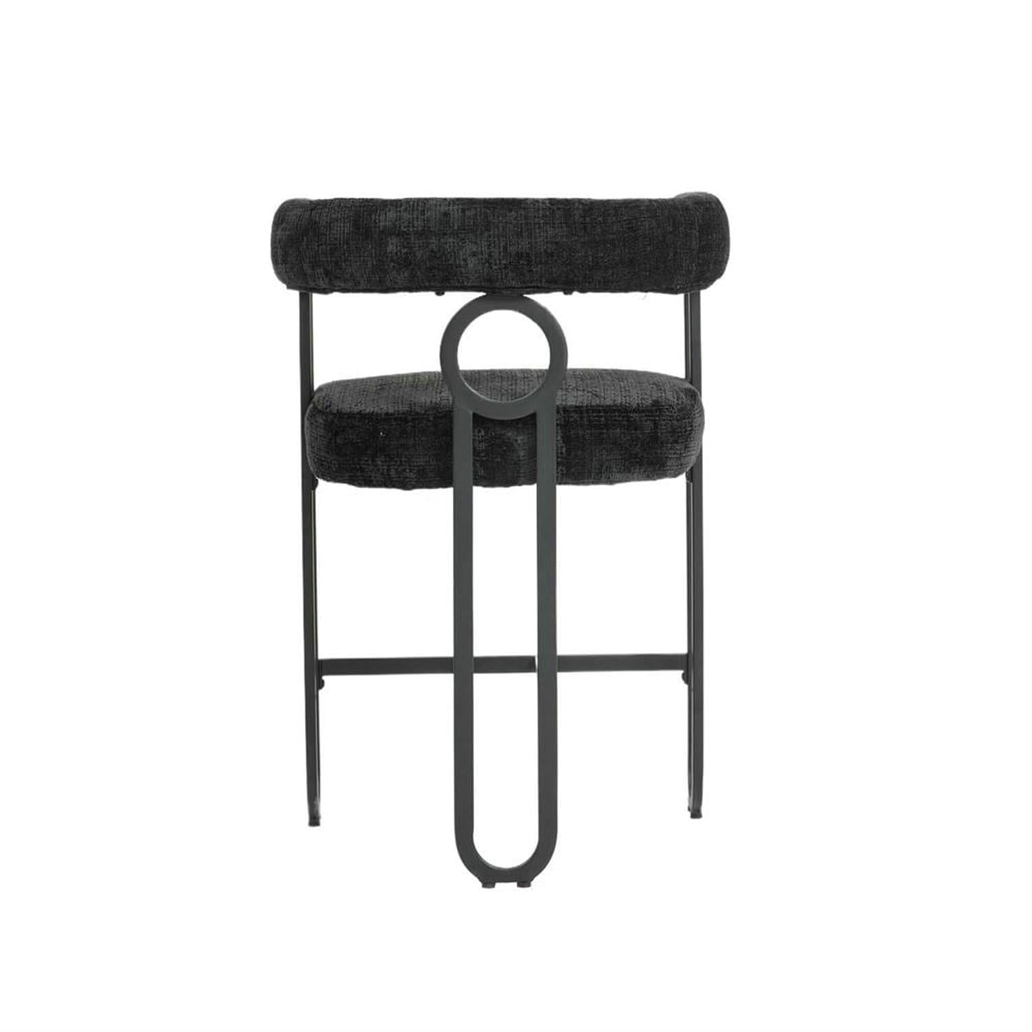 Demi Bonn 34" Counter Height Bar Stools Set of 2, Upholstered Barstools with Back, Kitchen Island Countertop Chairs for Dining Room, Black